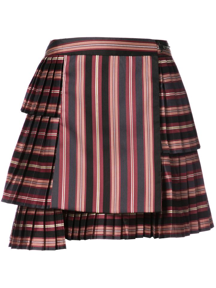 Zimmermann Striped Pleated Skirt - Black