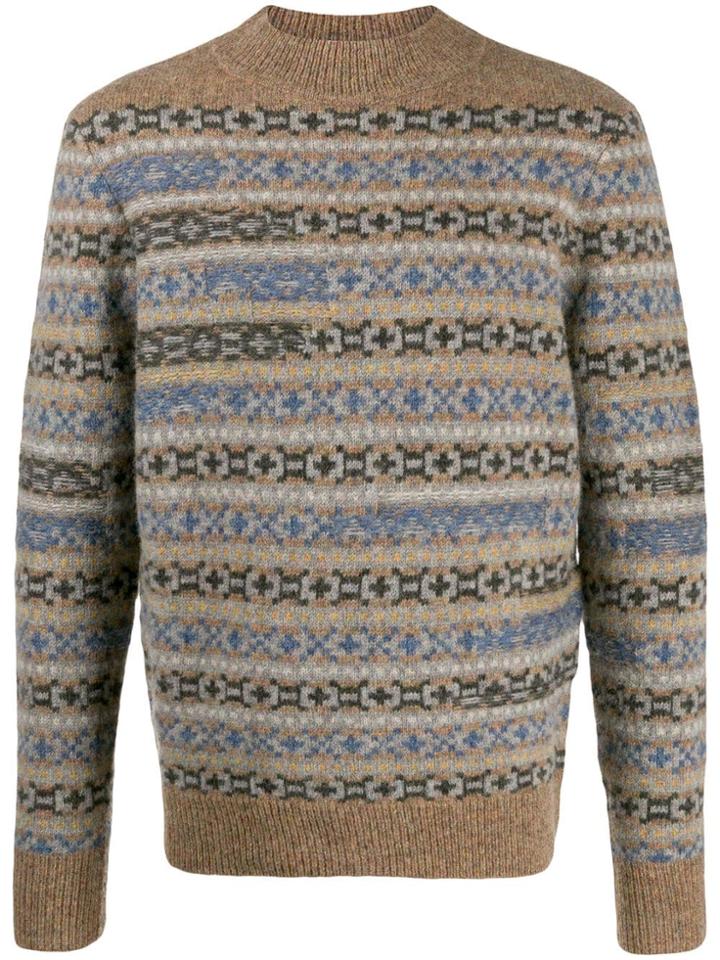Isabel Marant Nills Fair Isle Jumper - Brown