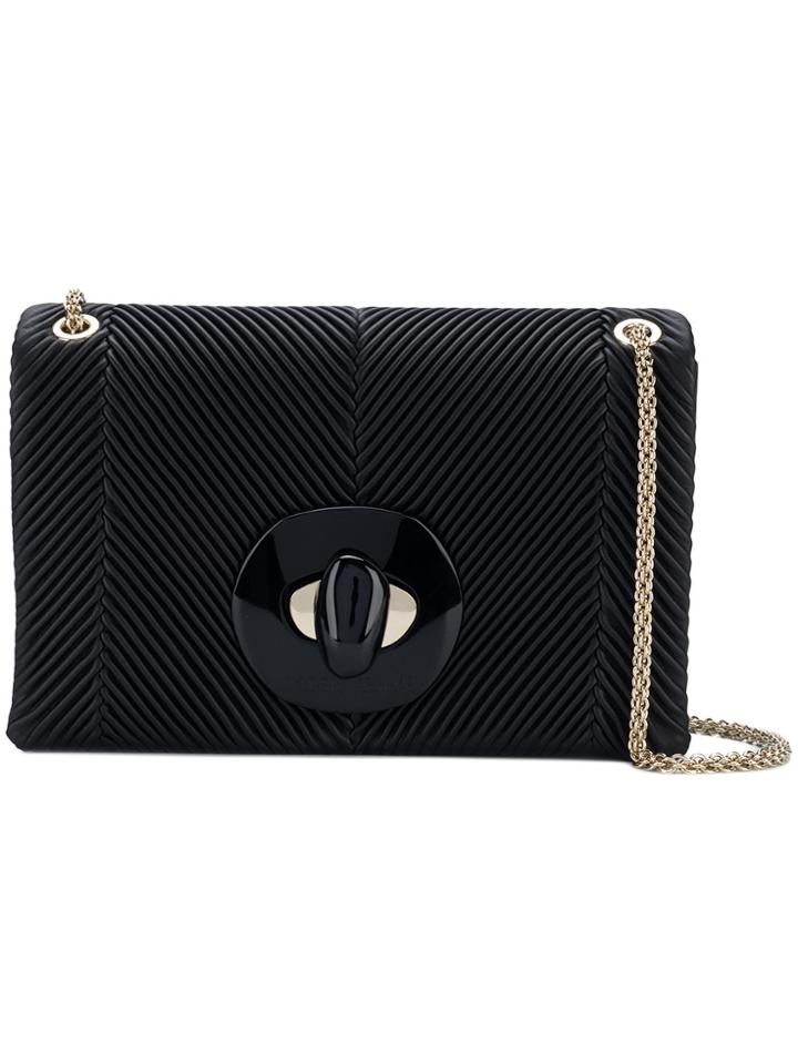 Giorgio Armani Embossed Logo Shoulder Bag - Black