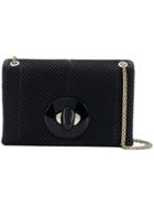 Giorgio Armani Embossed Logo Shoulder Bag - Black