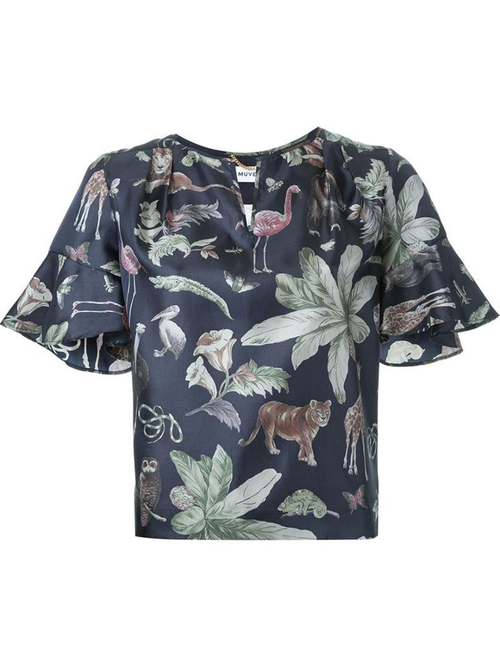 Muveil Jungle Motif Blouse