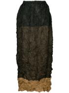 Issey Miyake Vintage Contrast Crinkle-effect Skirt - Black
