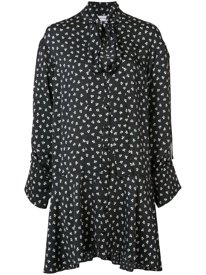 Magda Butrym - Floral Print Dress - Women - Silk - 36, Women's, Black, Silk