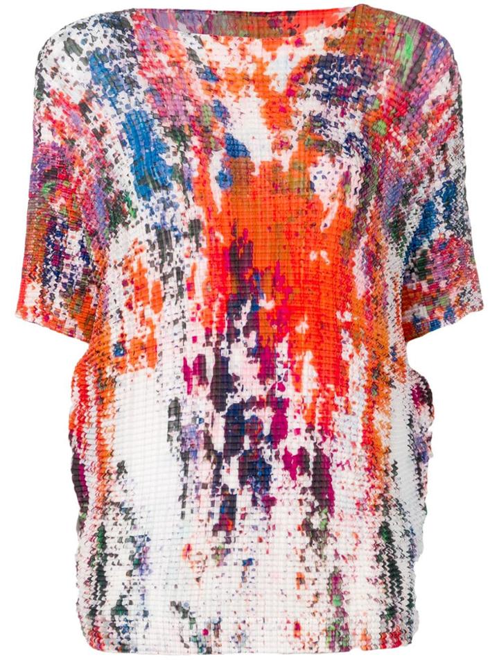 Issey Miyake Splash Print T-shirt - Orange