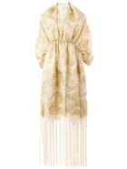 Delpozo Fringed Jacquard Jacket, Women's, Size: 44, White, Cotton/polyamide/polyester