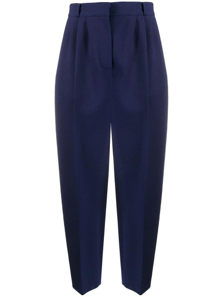 Alexander Mcqueen Cropped Peg Trousers - Blue