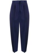 Alexander Mcqueen Cropped Peg Trousers - Blue