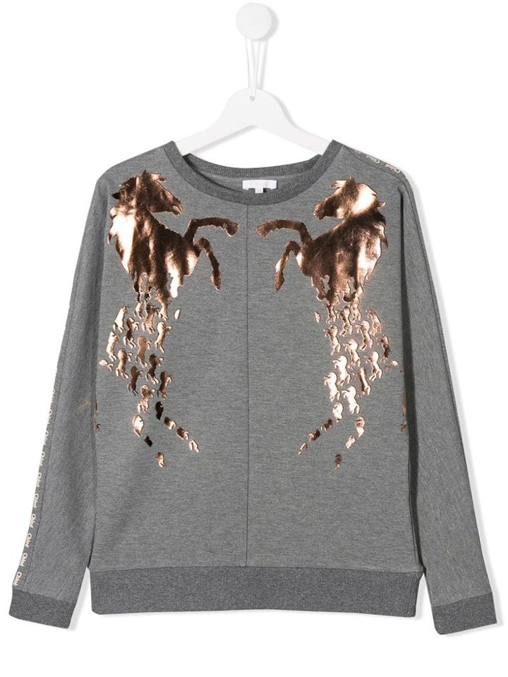 Chloé Kids Horse Motif Sweatshirt - Grey