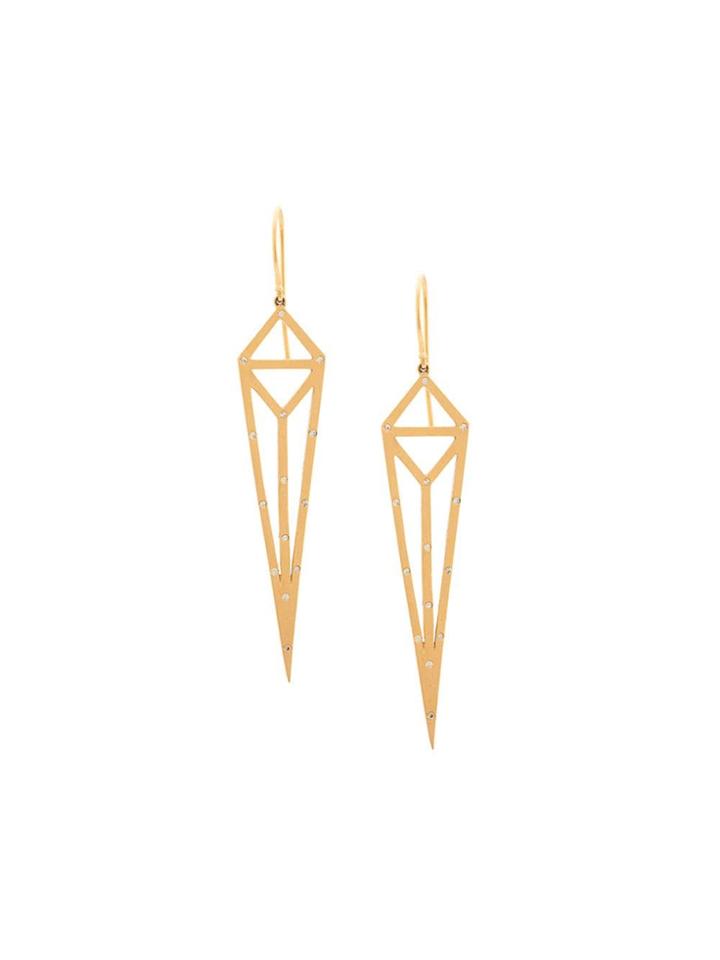 Eva Fehren 18kt Rose Gold Chrysler Diamond Drop Earrings
