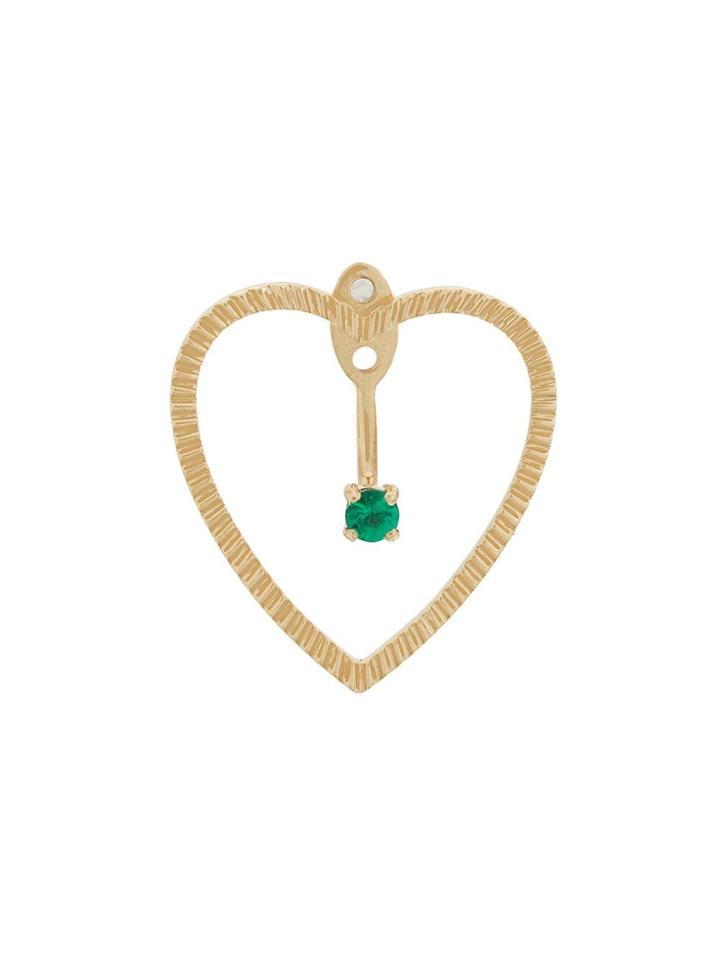 Yvonne Léon 18kt Gold And Emerald Heart Earrings