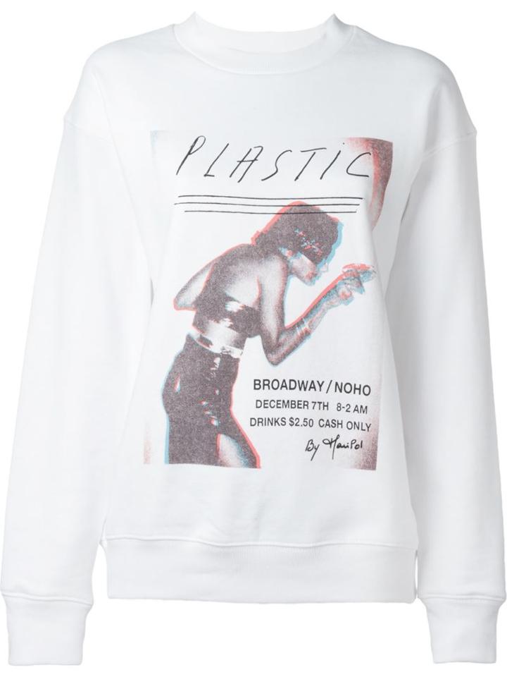 Joyrich Plastic Print Sweatshirt, Women's, Size: Medium, White, Cotton