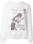 Joyrich Plastic Print Sweatshirt, Women's, Size: Medium, White, Cotton