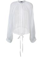 Ann Demeulemeester Pleated Blouse, Women's, Size: 38, White, Linen/flax/cotton