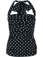 Dolce & Gabbana Silk Polka Dot Bustier Top