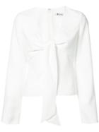 Alexander Wang - Tie Front Top - Women - Polyester - 4, White, Polyester