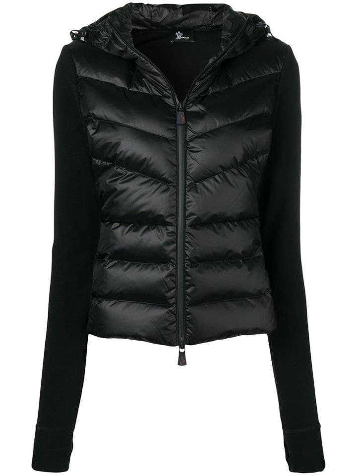 Moncler Grenoble Knitted Sleeve Puffer Jacket - Black
