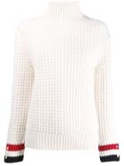 Thom Browne Waffle Stitch Mockneck Pullover - White