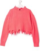 Diesel Teen Frayed Jumper - Pink