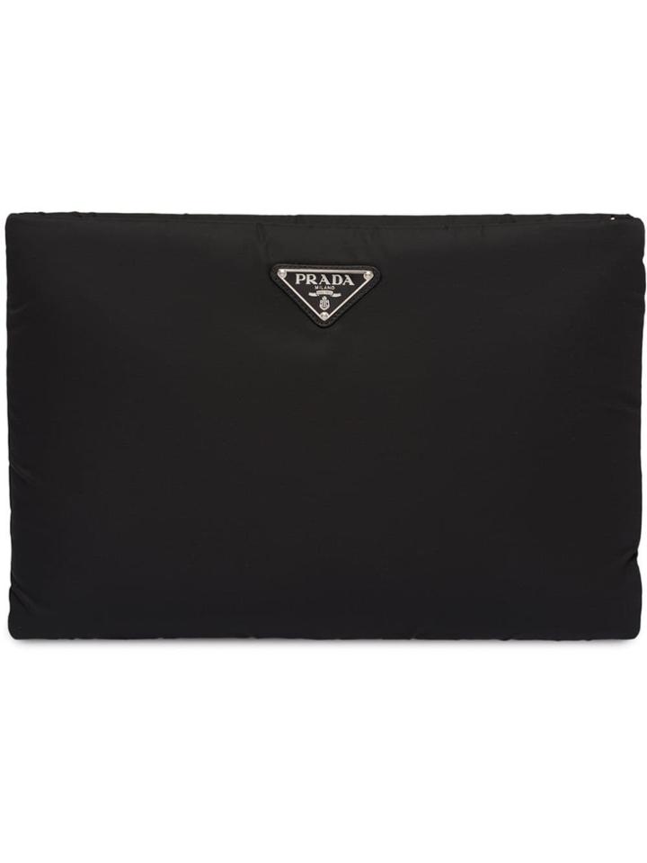 Prada Large Padded Clutch - Black