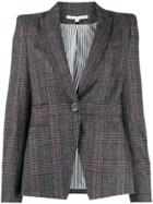 Veronica Beard Plaid Fitted Blazer - Grey