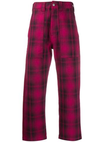 Billy Los Angeles Checked Cropped Trousers - Red