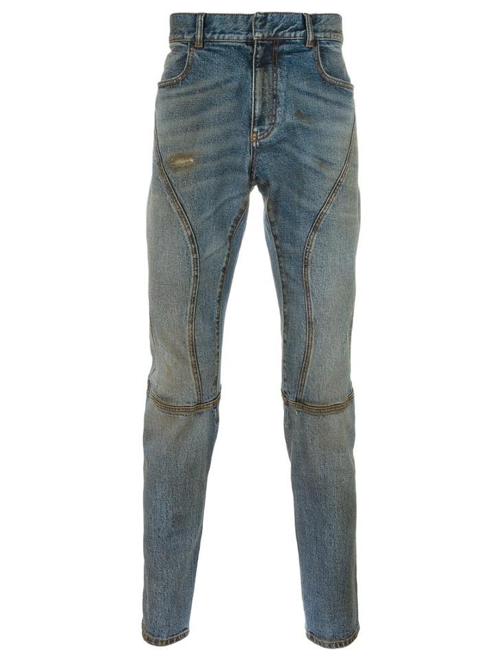Faith Connexion Bleach Running Jeans, Men's, Size: 30, Blue, Cotton/spandex/elastane