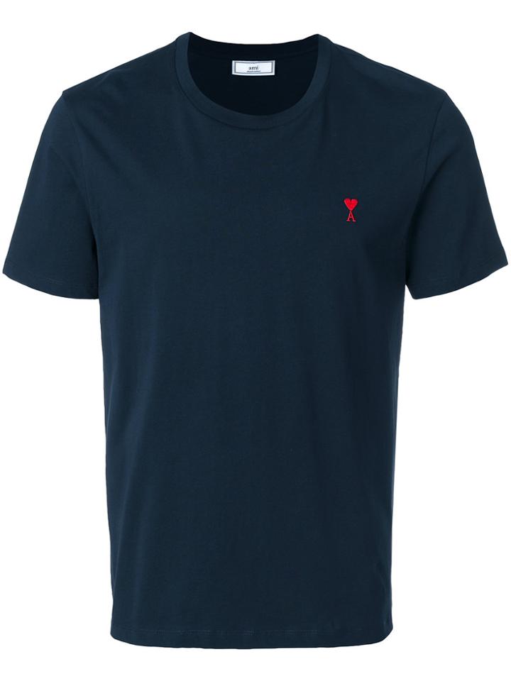 Ami Alexandre Mattiussi T-shirt With Embroidery - Blue