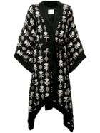 Athena Procopiou Long Printed Kimono - Black