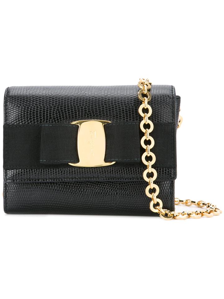 Salvatore Ferragamo Vintage Vara Bow Chain Bag - Black