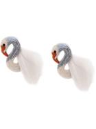 Mignonne Gavigan Swan Embellished Earrings - White