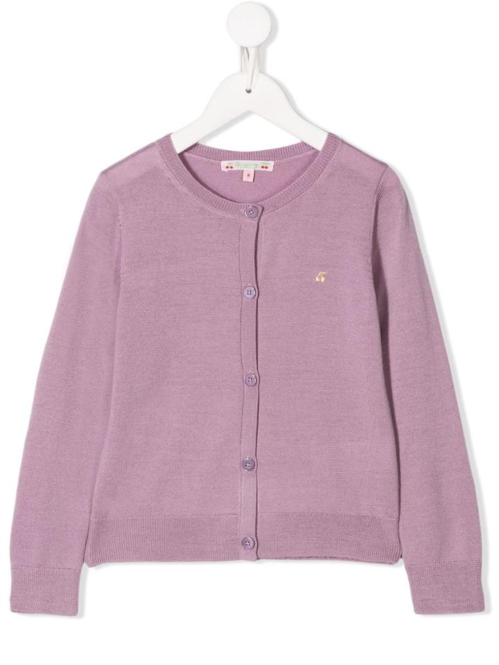 Bonpoint Teen Button Up Cardigan - Purple