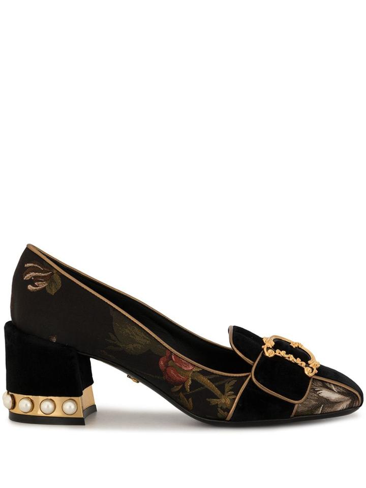 Dolce & Gabbana Jackie Floral Pumps - Black