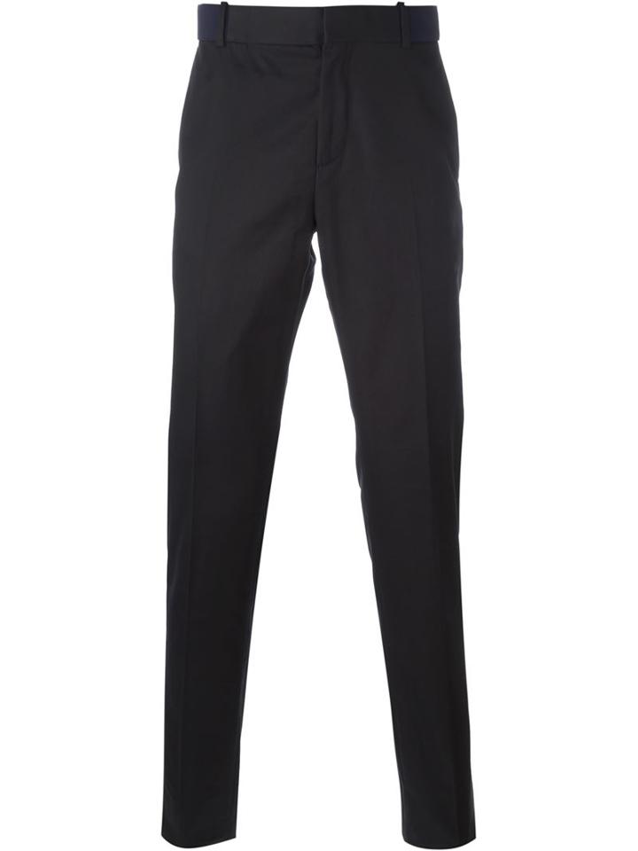 Alexander Mcqueen Slim-fit Trousers, Men's, Size: 52, Black, Cotton/acetate/viscose