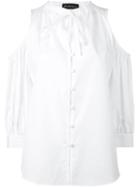 Rossella Jardini - Cold Shoulder Shirt - Women - Cotton - 44, Women's, White, Cotton