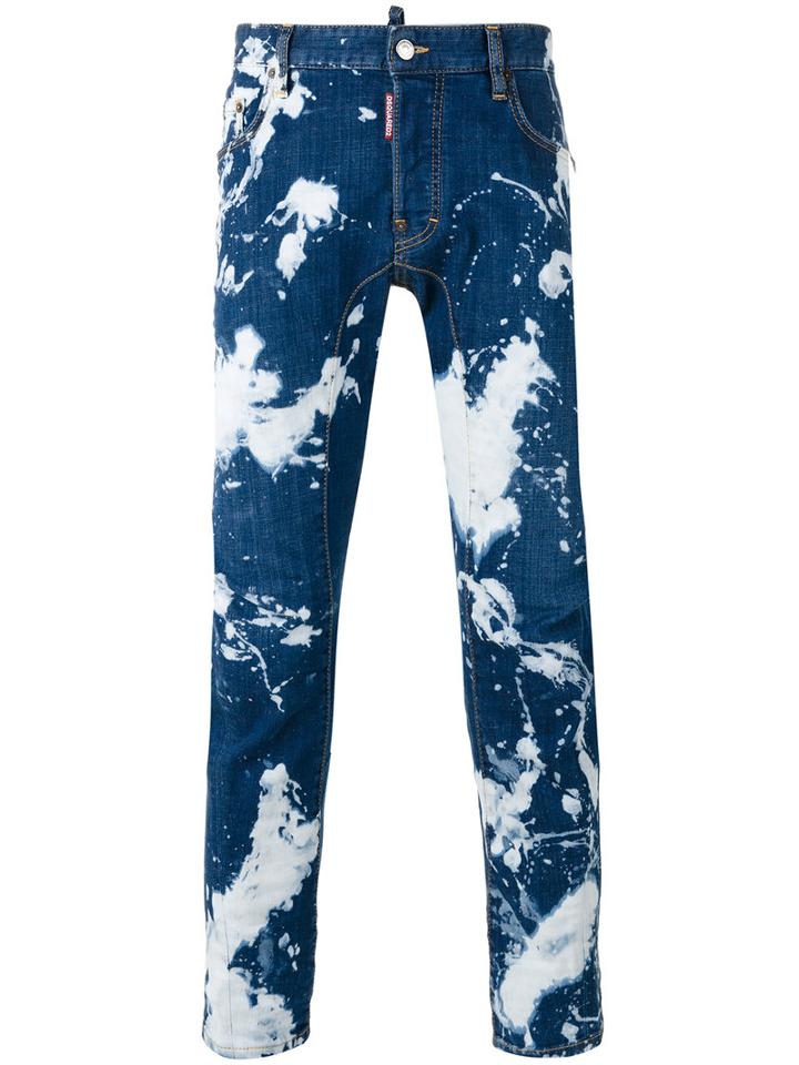 Dsquared2 - Tidy Biker Acid Wash Jeans - Men - Cotton/spandex/elastane - 50, Blue, Cotton/spandex/elastane