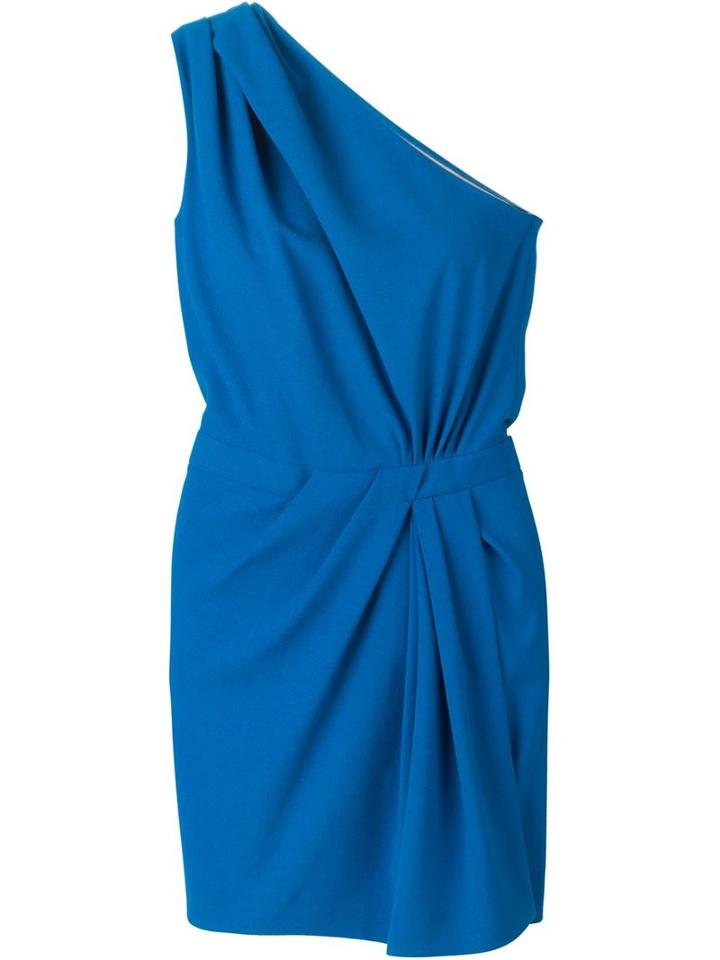 Dsquared2 One Shoulder Dress, Women's, Size: 40, Blue, Polyester/spandex/elastane/virgin Wool