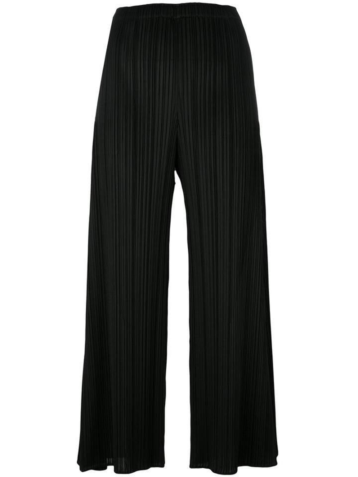 Pleats Please By Issey Miyake Pleated Trousers, Women's, Size: 2, Black, Polyester