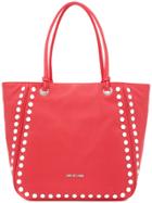 Love Moschino Silver Studded Tote Bag - Red
