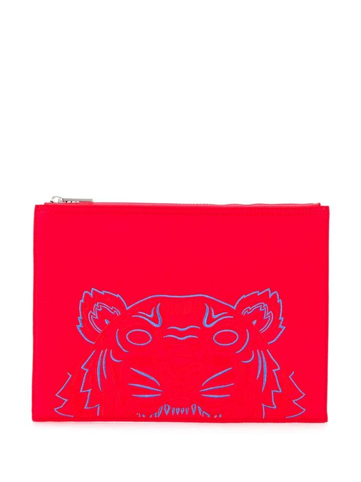Kenzo Neoprene Tiger Head Pouch - Red