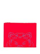 Kenzo Neoprene Tiger Head Pouch - Red