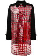 Comme Des Garçons Homme Plus - Red Check Panel Coat - Men - Wool/pvc - M, Black, Wool/pvc