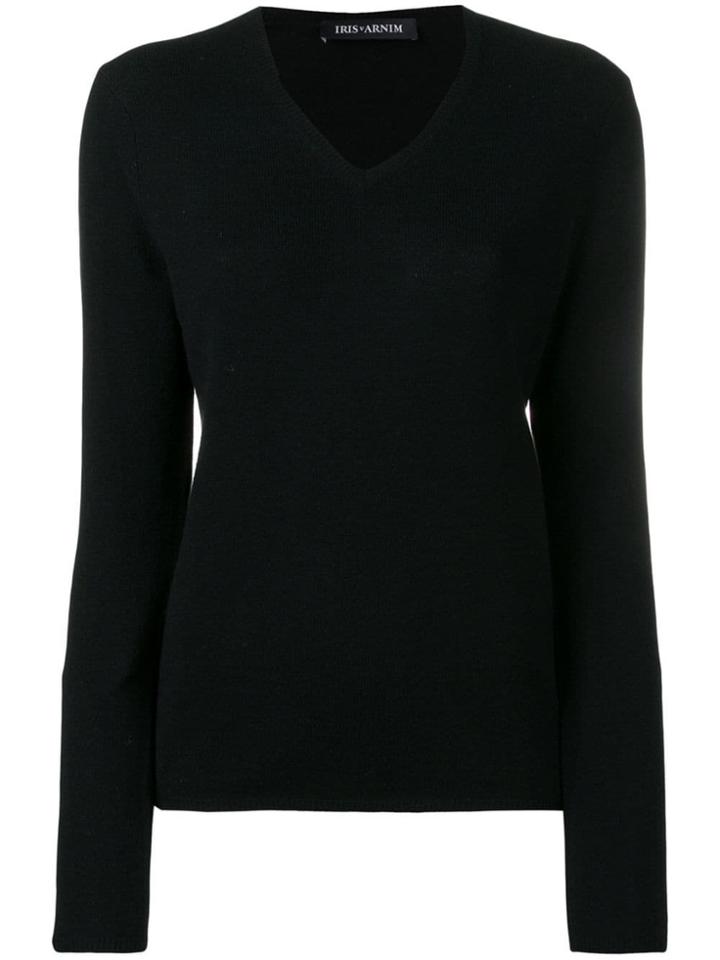 Iris Von Arnim Knitted V-neck Jumper - Black