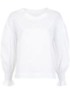 Isolda Laelia Billowing Sleeves Blouse - White