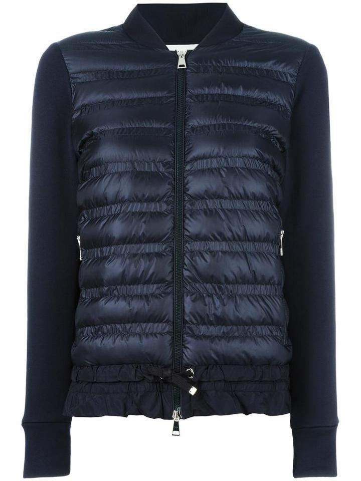 Moncler Padded Front Bomber Jacket, Men's, Size: Large, Blue, Polyamide/polyester/cotton