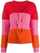 Chinti & Parker Colour-block Knitted Jumper - Red