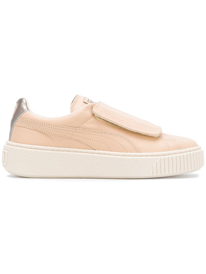 Puma Basket Platform Big Strap Sneakers - Nude & Neutrals