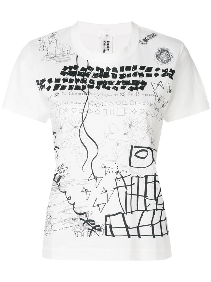 Comme Des Garçons Noir Kei Ninomiya Printed T-shirt - White