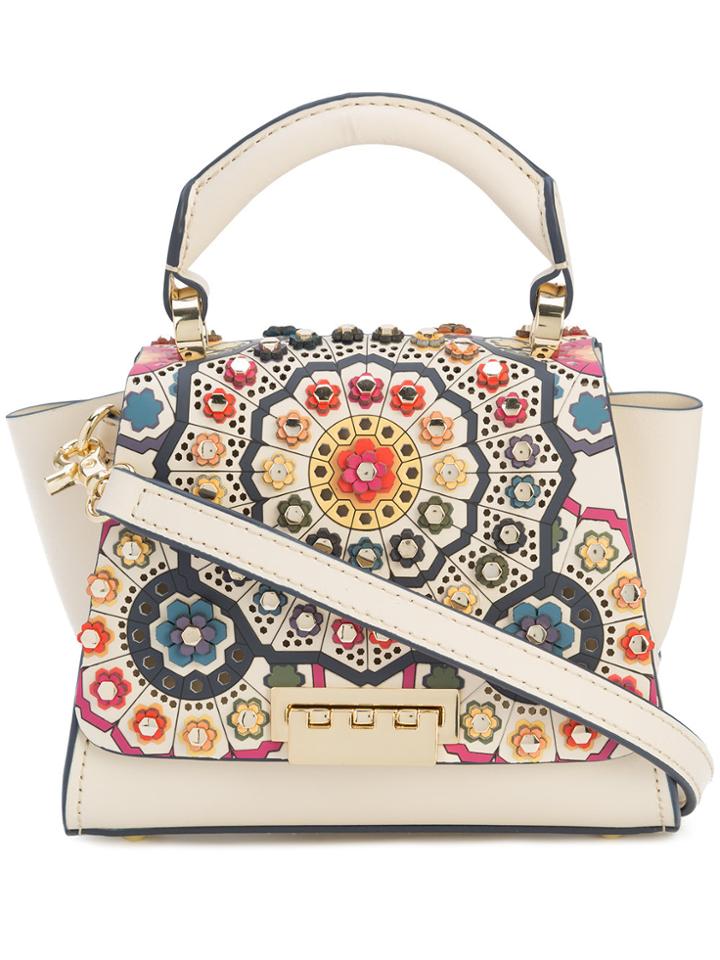 Zac Zac Posen Floral Embossed Patterned Mini Bag - White