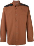 Comme Des Garçons Shirt Shoulder Appliqué Detail Shirt, Men's, Size: Xl, Brown, Cotton