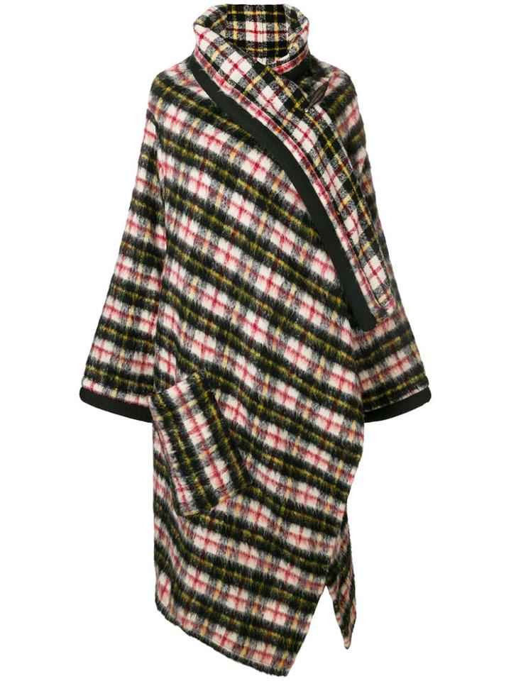 Jean Paul Gaultier Vintage Check Shawl-collar Coat - Black